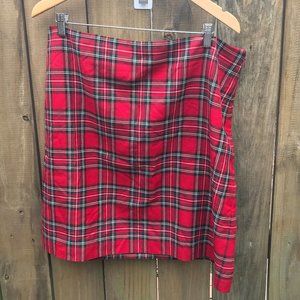 Talbots Red Plaid Skirt